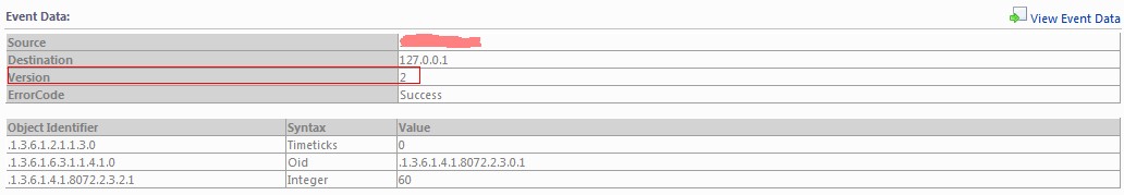 SCOM shows v2 SNMP trap - 1